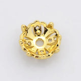 10pcs Micro Pave CZ Bead Caps 8x3mm For DIY Jewelry Making Earring Mixed