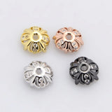 10pcs Micro Pave CZ Bead Caps 8x3mm For DIY Jewelry Making Earring Mixed