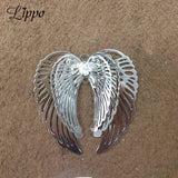 10pcs 40mm Filigree DIY Angel Wings Pendant Rodium Copper Jewelry Findings