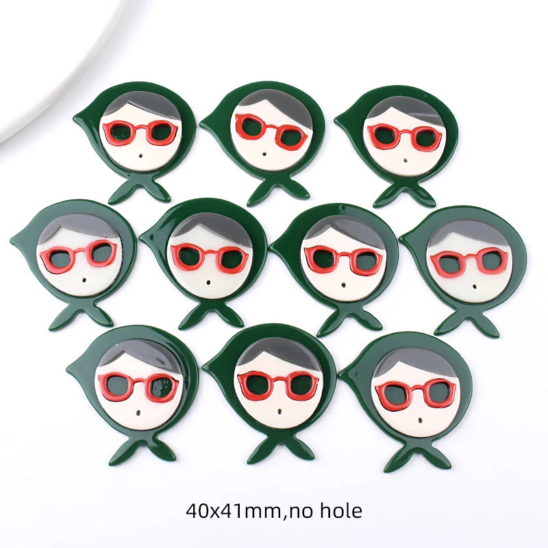 10pcs Turban Glasses Spacer Beads for Jewelry Making Acrylic Party Christmas