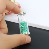 10pcs Clear 41*15mm Glass Bottle with Lid Pendant DIY Jewelry Craft