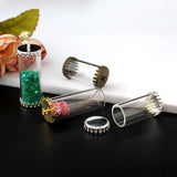 10pcs Clear 41*15mm Glass Bottle with Lid Pendant DIY Jewelry Craft