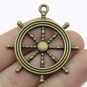 10pcs Bronze Rudder Charms for DIY Jewelry Making