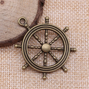 10pcs Bronze Rudder Charms for DIY Jewelry Making