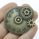 10pcs Antique Bronze Steampunk Gear Clock Pendants Charm