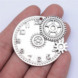 10pcs Antique Bronze Steampunk Gear Clock Pendants Charm