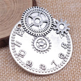 10pcs Antique Bronze Steampunk Gear Clock Pendants Charm