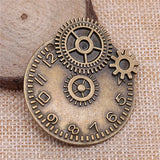 10pcs Antique Bronze Steampunk Gear Clock Pendants Charm