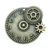 10pcs Antique Bronze Steampunk Gear Clock Pendants Charm