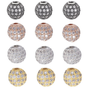 10pcs Brass CZ Beads Gunmetal DIY Jewelry Findings