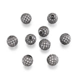 10pcs Brass CZ Beads Gunmetal DIY Jewelry Findings