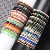 10pcs Tigers Eye Stone Women's Bracelet Semi-precious Stone Elastic Bracelet