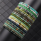 10pcs Tigers Eye Stone Women's Bracelet Semi-precious Stone Elastic Bracelet