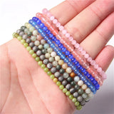 10pcs Tigers Eye Stone Women's Bracelet Semi-precious Stone Elastic Bracelet