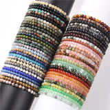 10pcs Tigers Eye Stone Women's Bracelet Semi-precious Stone Elastic Bracelet