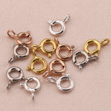 10pcs 925 Sterling Silver Claw Spring Clasps Hooks Round for Jewelry Making DIY