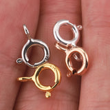 10pcs 925 Sterling Silver Claw Spring Clasps Hooks Round for Jewelry Making DIY