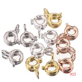 10pcs 925 Sterling Silver Claw Spring Clasps Hooks Round for Jewelry Making DIY