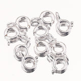 10pcs 925 Sterling Silver Claw Spring Clasps Hooks Round for Jewelry Making DIY