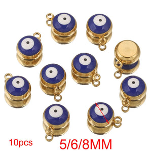 10pcs Stainless Steel Enamel Evil Eye Charms for Jewelry Making