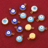 10pcs Stainless Steel Enamel Evil Eye Charms for Jewelry Making