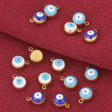 10pcs Stainless Steel Enamel Evil Eye Charms for Jewelry Making