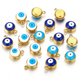 10pcs Stainless Steel Enamel Evil Eye Charms for Jewelry Making
