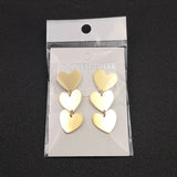5 Pairs Stainless Steel 3 Hearts Earrings