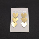 5 Pairs Stainless Steel 3 Hearts Earrings