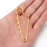 10pcs Safety Pins Brooch Blank Base 3/4 Holes Pins for Jewelry Making