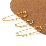 10pcs Safety Pins Brooch Blank Base 3/4 Holes Pins for Jewelry Making