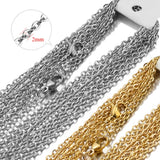 10pcs 50cm Stainless Steel Plated Cuban Chains for DIY Jewelry Making