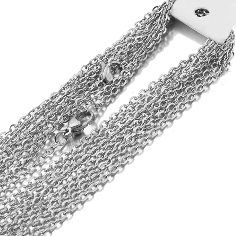 10pcs 50cm Stainless Steel Plated Cuban Chains for DIY Jewelry Making