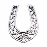 10pcs Antique Silver Hollow Horseshoe Charms for Jewelry Making DIY Findings