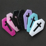 10pcs Coffin Planchette Charms Punk Cross Resin Cabochons DIY Necklace Pendant