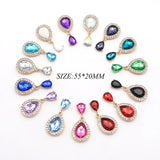 10pcs Teardrop Rhinestone Alloy Button Wedding Dress DIY Hair Accessories