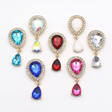 10pcs Teardrop Rhinestone Alloy Button Wedding Dress DIY Hair Accessories