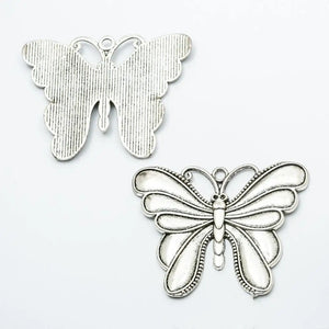 10pcs Antique Silver Butterfly Charms for DIY Jewelry Making
