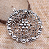 10pcs Bohemia Flower Charm Round Motif Pendants DIY Accessories