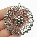 10pcs Bohemia Flower Charm Round Motif Pendants DIY Accessories