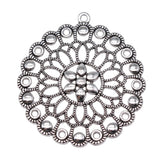 10pcs Bohemia Flower Charm Round Motif Pendants DIY Accessories