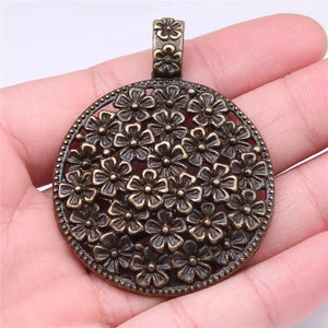 10pcs Bohemia Flower Pendants Charm - Round Big Flower Pendant