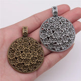 10pcs Bohemia Flower Pendants Charm - Round Big Flower Pendant