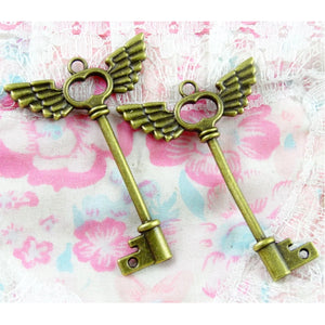 10pcs Vintage Key Charms Pendants 59.5*41.5MM for Jewelry Making