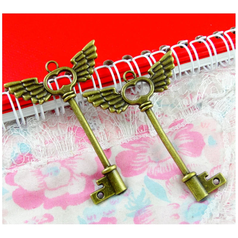 10pcs Vintage Key Charms Pendants 59.5*41.5MM for Jewelry Making