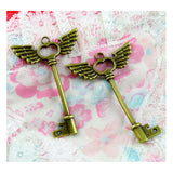 10pcs Vintage Key Charms Pendants 59.5*41.5MM for Jewelry Making