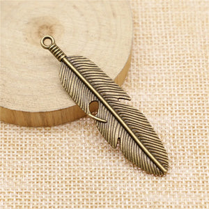 10pcs Antique Bronze Feather Charms for Earring Making Jewelry A11572