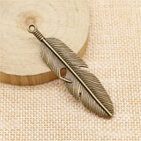 10pcs Antique Bronze Feather Charms for Earring Making Jewelry A11572