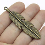 10pcs Antique Bronze Feather Charms for Earring Making Jewelry A11572
