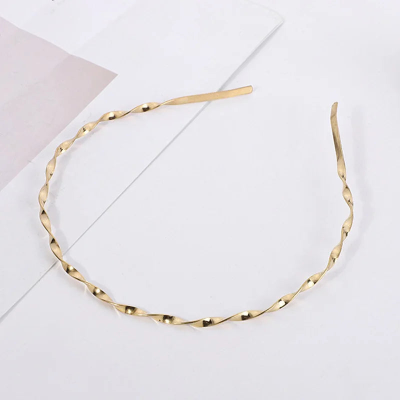 Metal Twist Headband Base Hairband Wire Rims Hoop DIY Bride Wedding Hair Jewelry